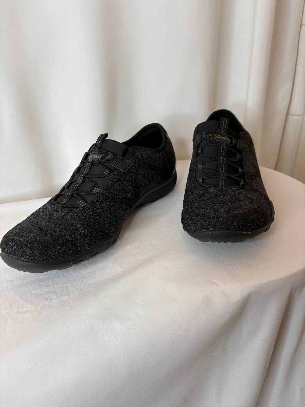 Skechers Women's Black Knit Slip-On Sneakers
